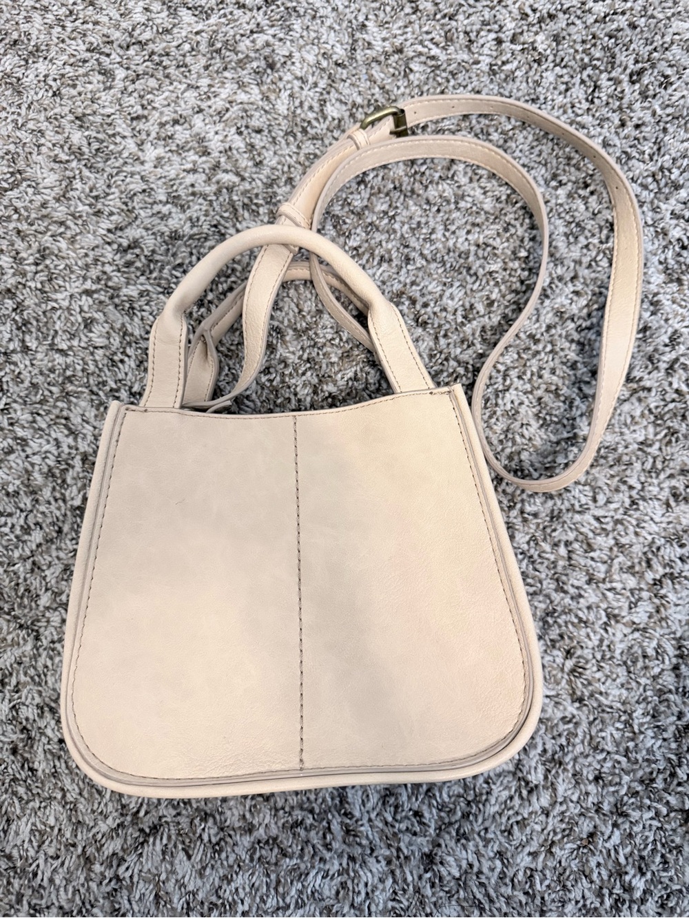 Minimalist Cream Crossbody Tote - Unbranded